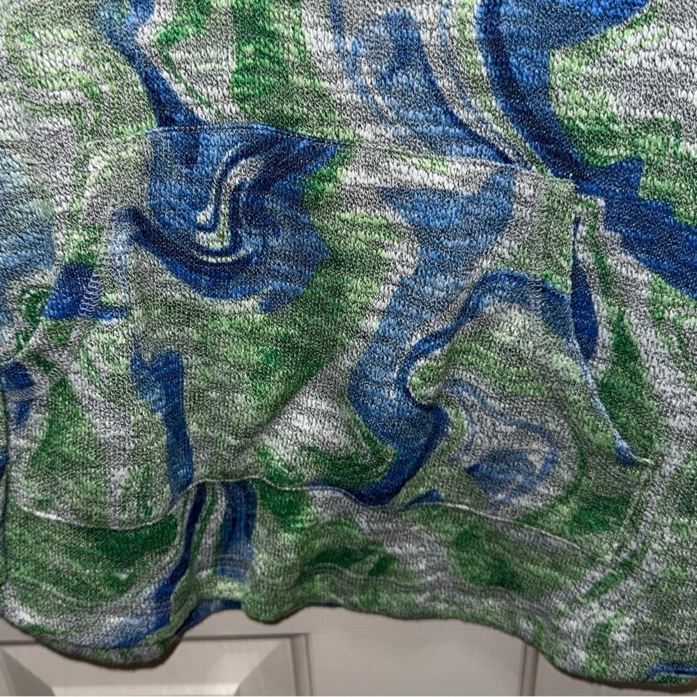 Ruby Rd. Green and Blue Patterned Hoodie - Picture 3 of 6